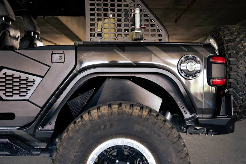 DV8 Offroad 18-23 Jeep Wrangler JL Slim Fender Flares - Back View