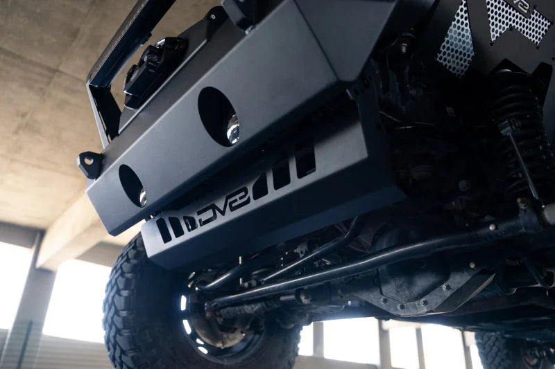 DV8 Offroad 18-23 Jeep Wrangler JL/JT Front Bumper Sway-Bar Disconnect Motor Skid Plate - Additional View 13