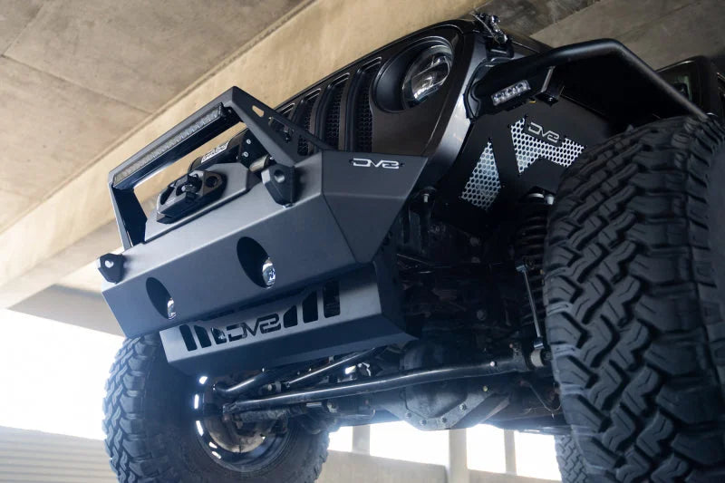 DV8 Offroad 18-23 Jeep Wrangler JL/JT Front Bumper Sway-Bar Disconnect Motor Skid Plate - Additional View 15