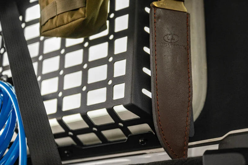 DV8 Offroad 18-25 Jeep Wrangler (JL) 4-Door Rear Window Pocketed Molle Panels - Installation View