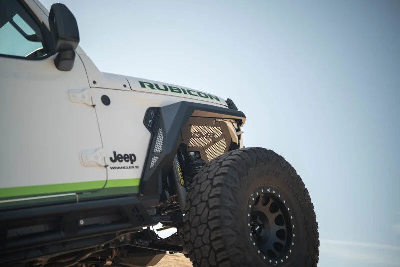 DV8 Offroad 18-25 Jeep Wrangler JL Armor Fender Flares - Installation View