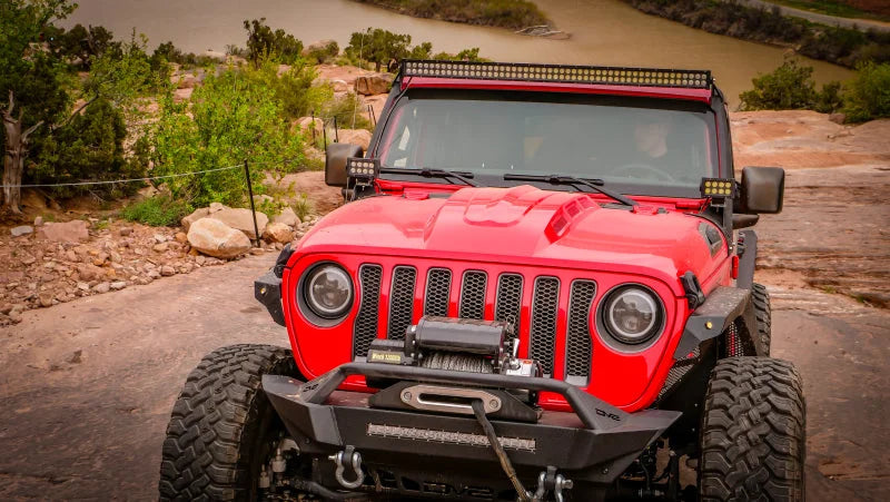 DV8 Offroad 18+ Jeep JL Heat Dispersion Hood - Primer Black - Additional View 5