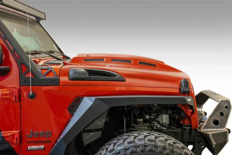 DV8 Offroad 18+ Jeep JL Heat Dispersion Hood - Primer Black - Additional View 13