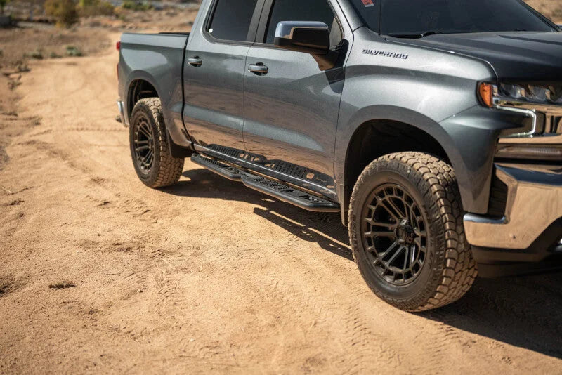 DV8 Offroad 19-24 GMC Sierra 1500 Crew Cab OE Plus Side Steps - Black Steel - Additional View 7