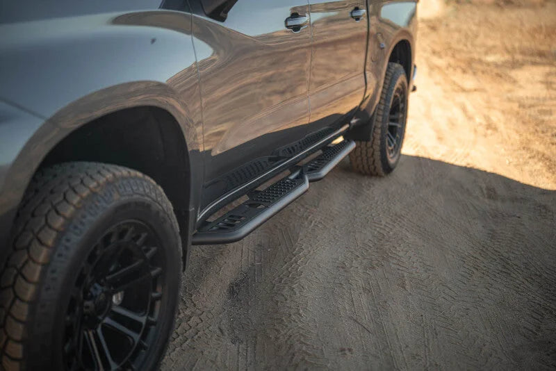 DV8 Offroad 19-24 GMC Sierra 1500 Crew Cab OE Plus Side Steps - Black Steel - Additional View 13