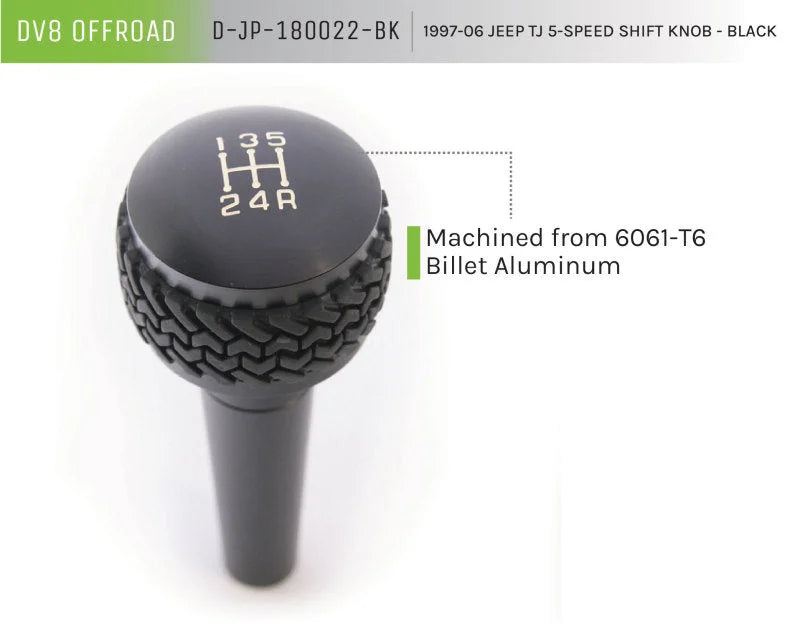 DV8 Offroad 1997-06 Jeep TJ 5-Speed Shift Knob And Lever Black - Back View