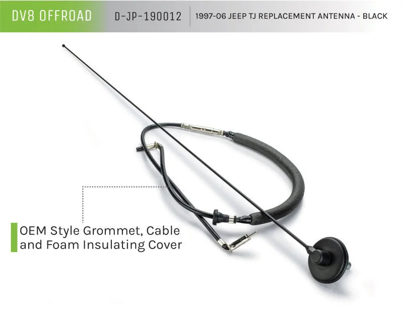 DV8 Offroad 1997-06 Jeep TJ Replacement Antenna Black - Additional View 6