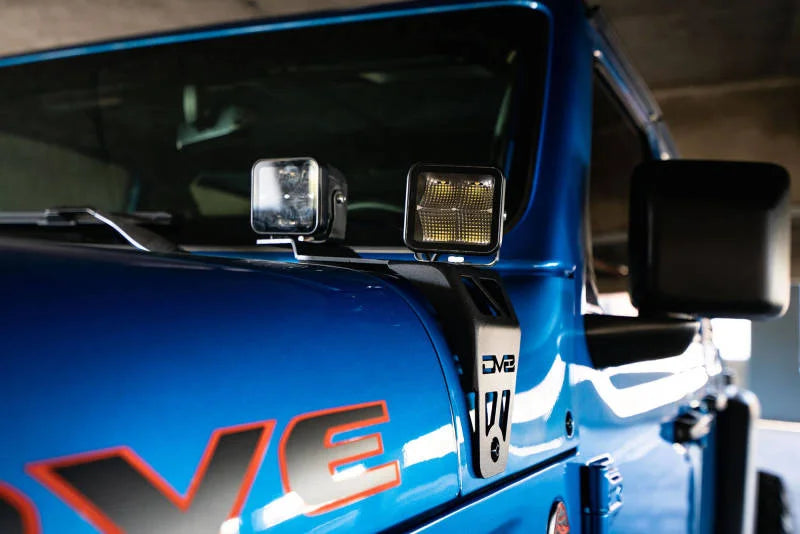 DV8 Offroad 20-22 Jeep JL 392/ Jeep JT Mojave Edition Dual Pod Light Mounts - Side View