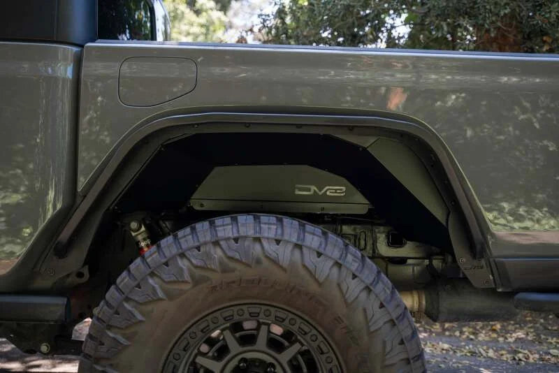 DV8 Offroad 20-24 Jeep Gladiator JT Rear Inner Fender Liners - Satin Black - Back View