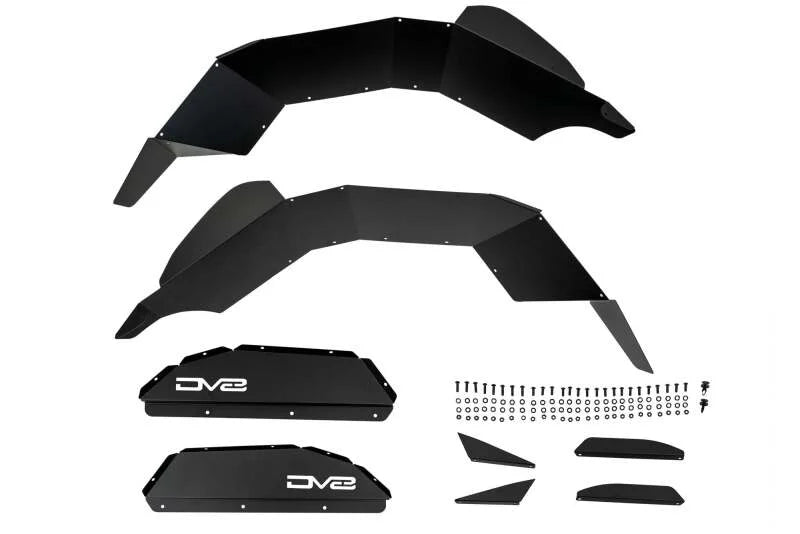 DV8 Offroad 20-24 Jeep Gladiator JT Rear Inner Fender Liners - Satin Black - Additional View 11