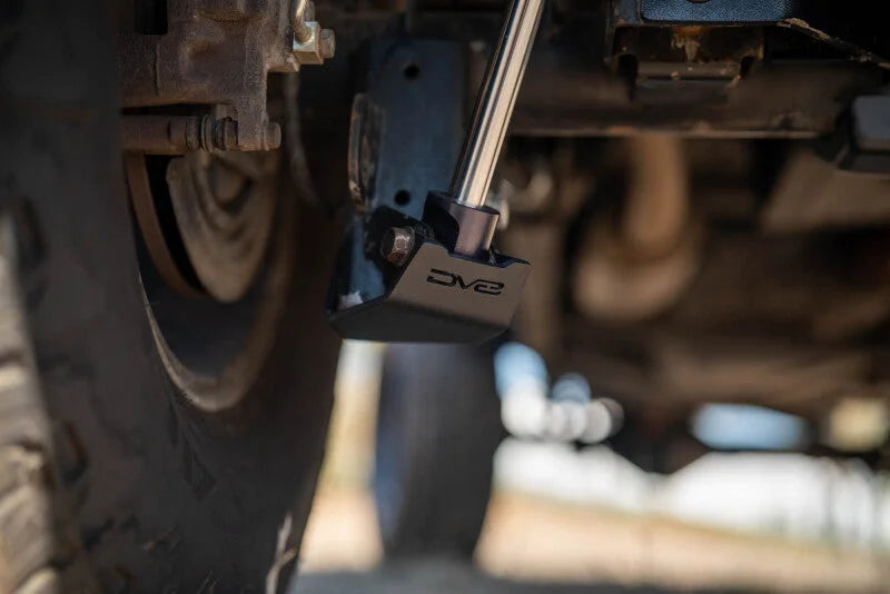 DV8 Offroad 2007-2018 Jeep Wrangler JK Rear Shock & Link Skid Plates - Installation View