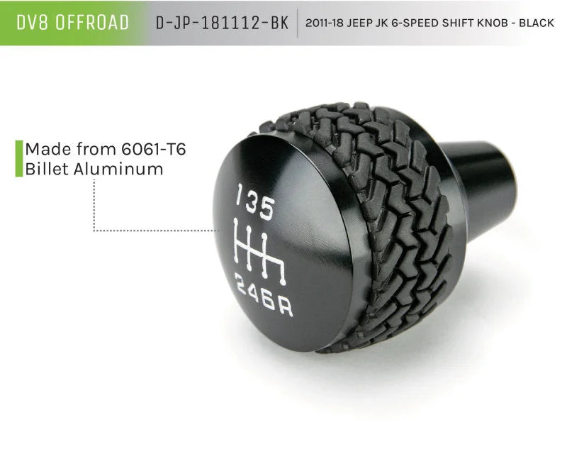 DV8 Offroad 2011-2018 Jeep JK 6-Speed Shift Knob Black - Additional View 8