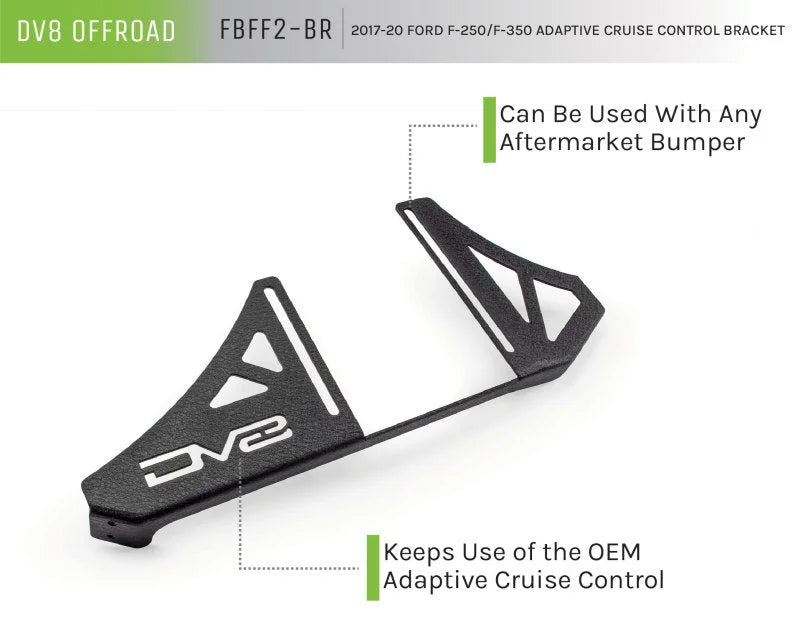 DV8 Offroad 2017+ Ford F/250/350 Adaptive Cruise Control Relocation Bracket - Side View