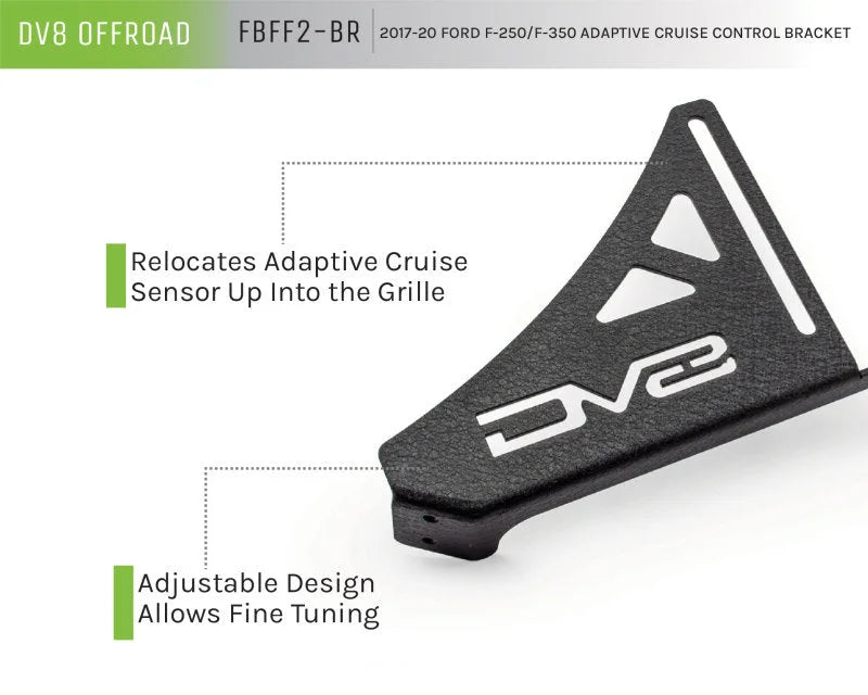 DV8 Offroad 2017+ Ford F/250/350 Adaptive Cruise Control Relocation Bracket - Detail View