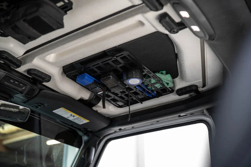 DV8 Offroad 2018-2025 Jeep Wrangler JL Roof Mount for 15In x 12In Molle Panel - Back View