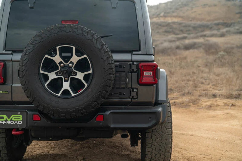 DV8 Offroad 2018-2025 Jeep Wrangler JL Tailgate Reinforcement Molle Panel - Installation View