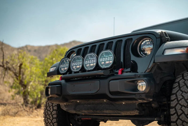 DV8 Offroad 2018-2025 Wrangler JL Push Bar for Mopar Rubicon Steel Bumper - Installation View