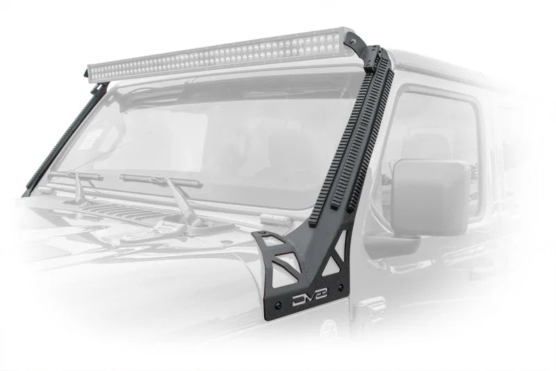 DV8 Offroad 2018+ JL/Gladiator Picatinny Rail A-Pillar Pod LED Light Mount - Main Product View