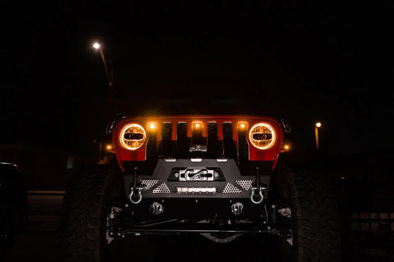 DV8 Offroad 2018+ Jeep JL Grill Amber Marker Lights - Detail View