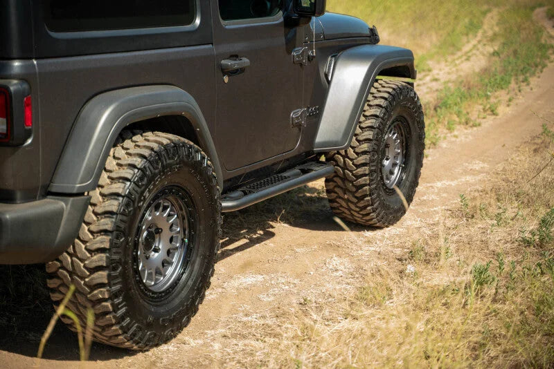 DV8 Offroad 2018+ Jeep Wrangler JL 2-Door Bolt-On OE Plus Side Steps - Side View