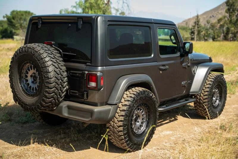DV8 Offroad 2018+ Jeep Wrangler JL 2-Door Bolt-On OE Plus Side Steps - Back View