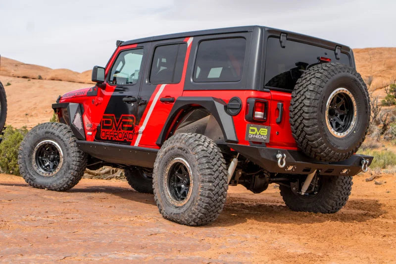 DV8 Offroad 2018+ Jeep Wrangler JL Armor Fenders w/ LED Turn Signal Lights - Side View