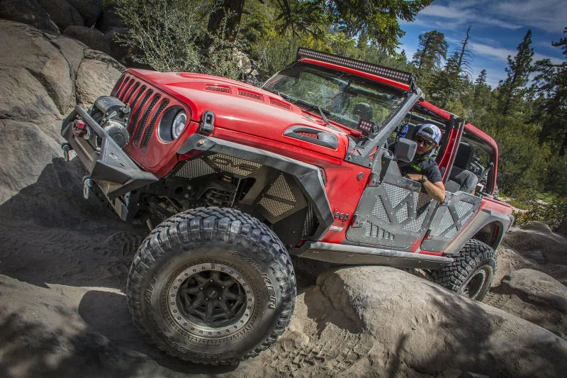 DV8 Offroad 2018+ Jeep Wrangler JL Front Inner Fenders - Black - Side View