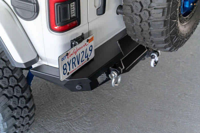 DV8 Offroad 2018 Jeep Wrangler JL MTO Series Rear Bumper w/ Optional Tire Carrier - Back View