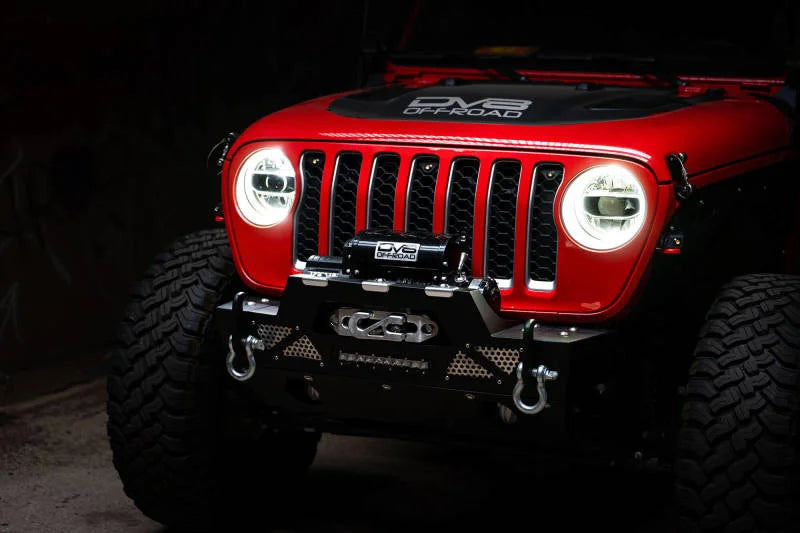 DV8 Offroad 2018+ Jeep Wrangler JL/Gladiator LED Projector Headlights - Back View