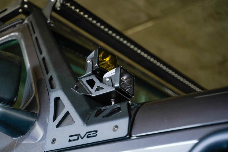 DV8 Offroad 2018+ Jeep Wrangler JLO A Pillar Dual Light Pod Mounts - Additional View 11