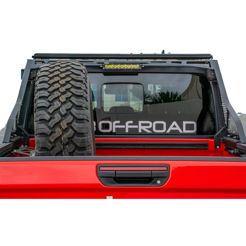 DV8 Offroad 2019+ Jeep Gladiator Bolt On Chase Rack - Back View