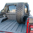 Load image into Gallery viewer, DV8 Offroad 2019+ Jeep Gladiator Universal Stand Up In-Bed Tire Carrier - Back View