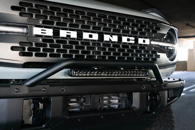 DV8 Offroad 2021-2022 Ford Bronco (Not For Factory Plastic Bumper) Factory Bumper Bull Bar - Black - Side View