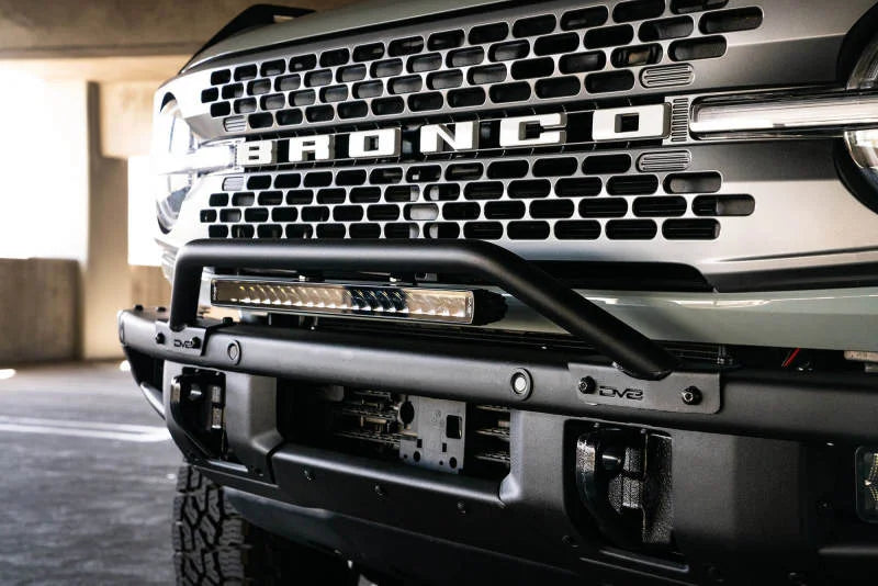 DV8 Offroad 2021-2022 Ford Bronco (Not For Factory Plastic Bumper) Factory Bumper Bull Bar - Black - Back View