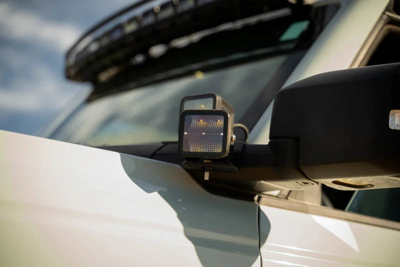 DV8 Offroad 2021 Ford Bronco A Pillar Dual Light Pod Drop Mounts - Main Product View