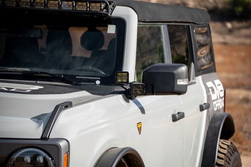 DV8 Offroad 2021 Ford Bronco A Pillar Dual Light Pod Drop Mounts - Additional View 13