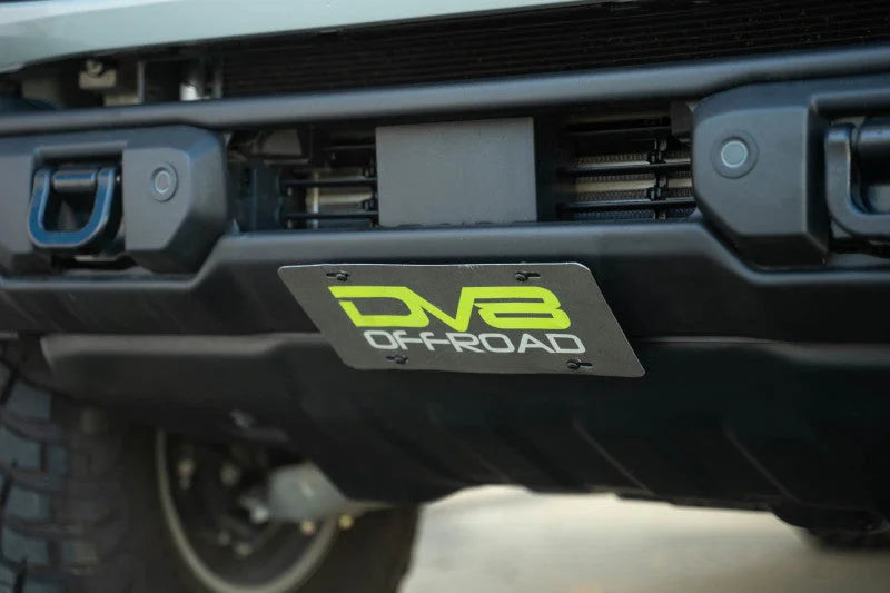 DV8 Offroad 2021 Ford Bronco Capable Bumper Slanted Front License Plate Mount - Main Product View