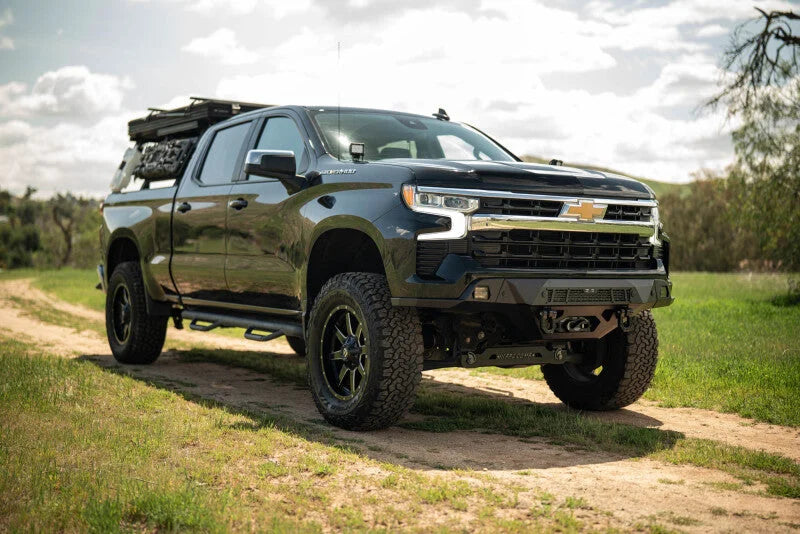 DV8 Offroad 2022+ Chevrolet Silverado 1500 Offroad Spec Series Front Bumper w/ Winch - Side View