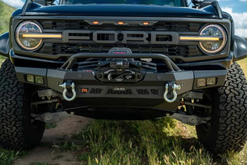 DV8 Offroad 2022+ Ford Bronco Raptor Spec Series Winch Front Bumper - Installation View
