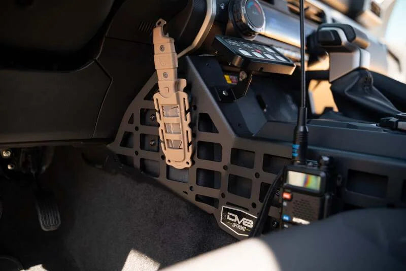 DV8 Offroad 2024 Toyota Tacoma Center Console Molle Panels & Digital Device Mount - Side View