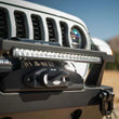 Load image into Gallery viewer, DV8 Offroad 20in Halo Elite Single Row Light Bar with Accent Light - White/Amber - Back View