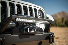 Load image into Gallery viewer, DV8 Offroad 20in Halo Elite Single Row Light Bar with Accent Light - White/Amber - Back View