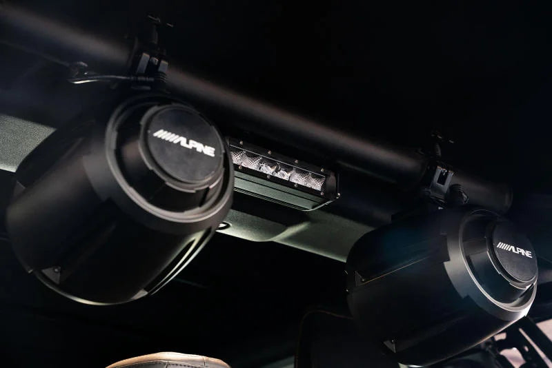DV8 Offroad 21-22 Ford Bronco 4dr Rear Speaker & Light Mount Bar - Main Product View