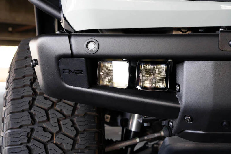 DV8 Offroad 21-22 Ford Bronco Factory Bumper Pocket Light Mount (Pair) 3in LED Pod Lights - Side View