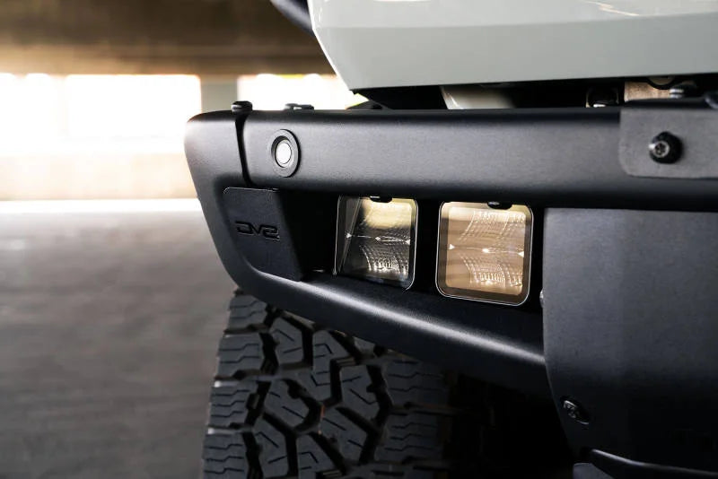 DV8 Offroad 21-22 Ford Bronco Factory Bumper Pocket Light Mount (Pair) 3in LED Pod Lights - Installation View