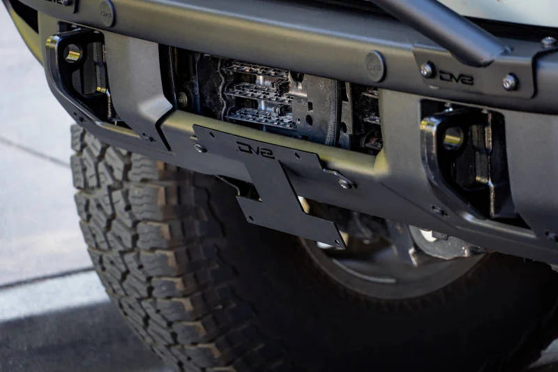 DV8 Offroad 21-22 Ford Bronco Factory Front Bumper Licence Relocation Bracket - Front - Additional View 6