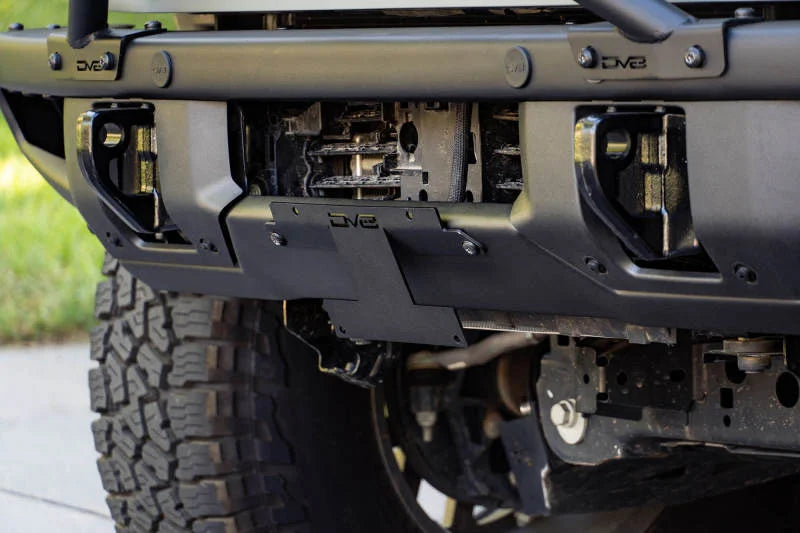 DV8 Offroad 21-22 Ford Bronco Factory Front Bumper Licence Relocation Bracket - Front - Additional View 9
