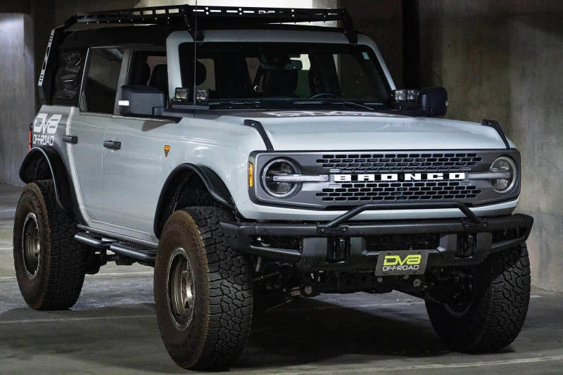 DV8 Offroad 21-22 Ford Bronco Factory Front Bumper Licence Relocation Bracket - Front - Additional View 16