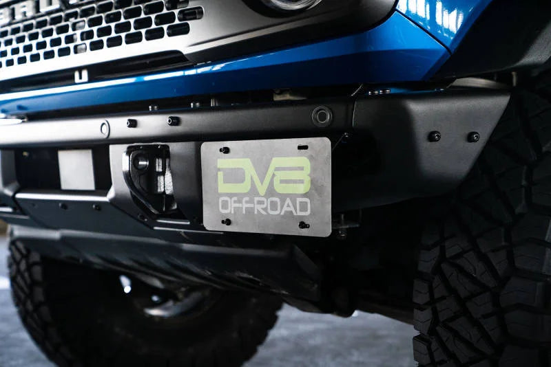 DV8 Offroad 21-22 Ford Bronco Factory Front Bumper License Relocation Bracket - Side - Additional View 7