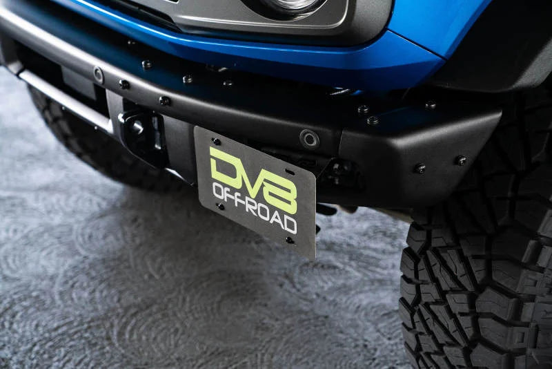 DV8 Offroad 21-22 Ford Bronco Factory Front Bumper License Relocation Bracket - Side - Additional View 9